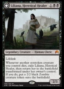 MTG「マジック・オリジン」に収録される黒神話「Liliana, Heretical Healer」