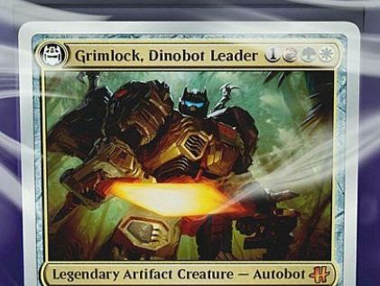 Hasconプロモ Grimlock Dinobot Leader が公開 トランスフォーマー グリムロック を変身カードで再現した伝説の銀枠神話アーティファクト クリーチャー Mtg Fan マジック ザ ギャザリングの最新情報をまとめるブログサイト