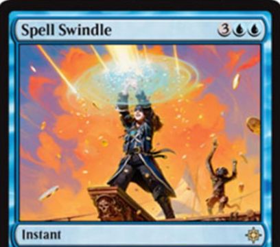 青レアのカウンター「Spell Swindle」が公開！青青3で呪文を打ち消しつつ、その呪文のマナコスト点数だけ宝物トークンを生成する！