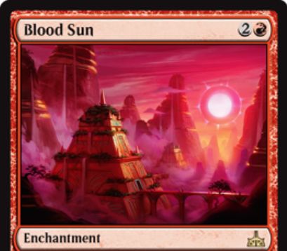 Blood Sun(イクサランの相克)が公開！赤2で設置するエンチャントでCIPで1ドロー＆すべての土地はマナ能力以外の能力を失う！