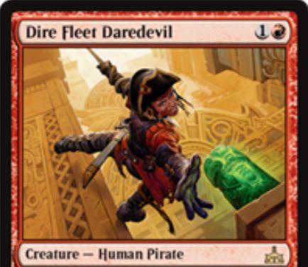 Dire Fleet Daredevil イクサランの相克 が公開 赤1で2 1先制攻撃 戦場に出た際に対戦相手の墓地のインスタントかソーサリー1枚を追放し そのターンにマナ色不問で詠唱可能に 日本語名は 凶兆艦隊の向こう見ず Mtg Fan マジック ザ ギャザリングの最新