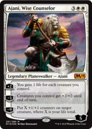 Ajani, Wise Counselor（基本セット2019 プレインズウォーカーデッキ）英語版