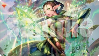 世界を揺るがす者、ニッサ(Nissa, Who Shakes the World)プレイマット：イラスト ひと和さん