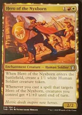 (Hero of the Nyxborn)：MTG「テーロス還魂記」非公式スポイラーより