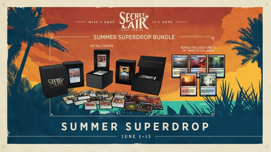 【Summer Superdrop Bundle】MTG「Secret Lair Summer Superdrop Bundle」が発表！5種の6月発売「Secret Lair」と新規アートのフェッチランド1種が収録！
