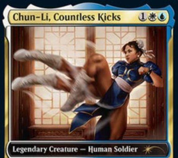 【Chun-Li, Countless Kicks】春麗/チュンリー（ストリートファイター）がMTG「Secret Lair×Street Fighter」に収録！百裂脚（Lightning Kick）のフレイバー・ワードを持つ伝説のクリーチャー！