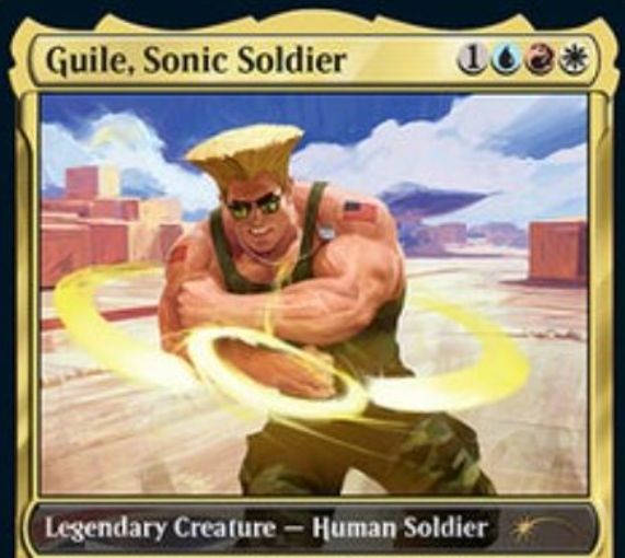 【Guile, Sonic Soldier】ガイル（ストリートファイター）がMTG「Secret Lair×Street Fighter」に収録！ソニックブーム（Sonic Boom）＆サマーソルトキック（Flash Kick）のフレイバー・ワードを持つ伝説のクリーチャー！