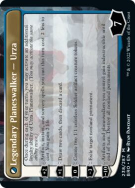 MTG FAN | マジック:ザ・ギャザリングの最新情報をまとめるブログサイト
【プレインズウォーカー、ウルザ】MTG「兄弟戦争」に収録されるウルザのプレインズウォーカー・カードが公開!《護国卿、ウルザ》と《マイトストーンとウィークストーン》が合体することで戦場に出せる特殊カード!