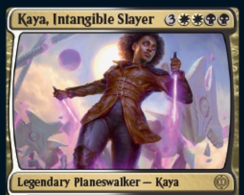 MTG「ファイレクシア：完全なる統一」に収録の新ケイヤ《Kaya, Intangible Slayer》が公開！キーワード能力「呪禁」を有する6マナの白黒ケイヤ！