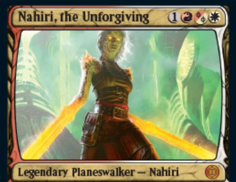 MTG「ファイレクシア：完全なる統一」の完成化PW《Nahiri, the Unforgiving》が公開！混色ファイレクシア・マナを含む白赤のナヒリ・プレインズウォーカー！
